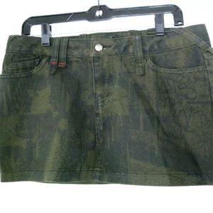 Lip Service olive green cotton mini skirt large